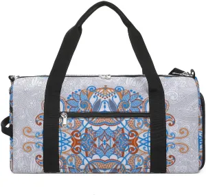Gym Duffel Bag with Shoe Compartment Wet Pocket, Floral Design Travel Bag for Men Women, style-3