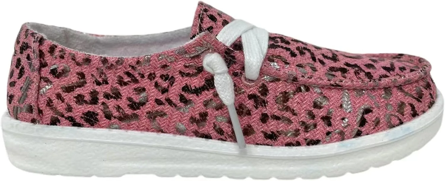 Gypsy Jazz Children's Lace-up Shoes, Lil Kylie, Pink Leopard Print, Size 1