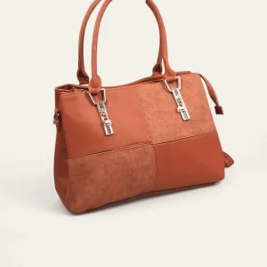 Hand Bag with Cross Hand-Havana