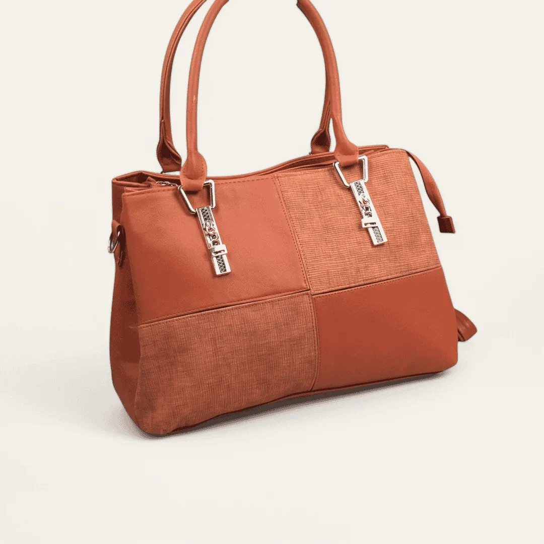 Hand Bag with Cross Hand-Havana