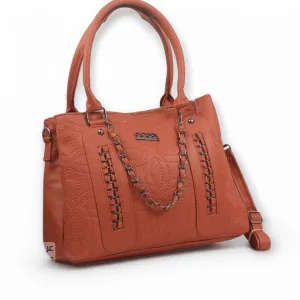 Hand Bag with Cross Hand-Havana