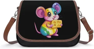 Hand Cheese Pet Colorful Rats Crossbody Bags for Women Leather Tote Bag Handbag Purse for Work Travel