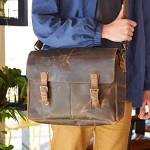 Handmade Buffalo Leather Large Laptop Bag