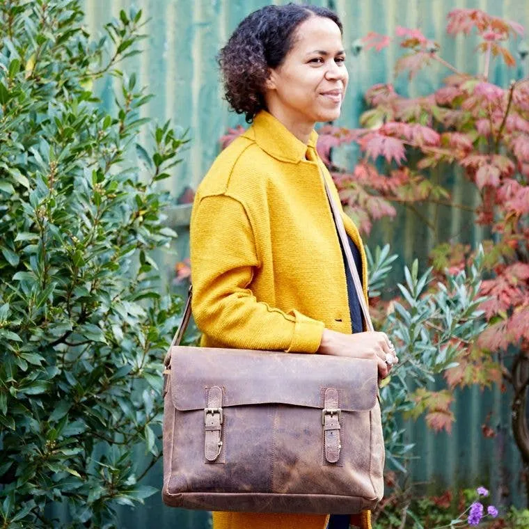 Handmade Buffalo Leather Large Laptop Bag