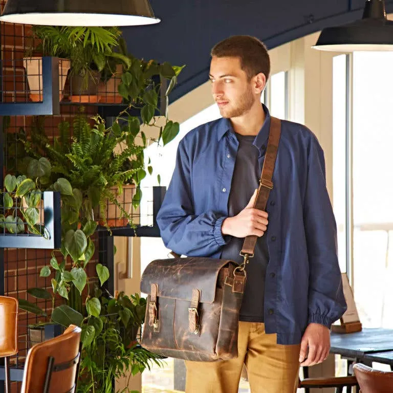 Handmade Buffalo Leather Large Laptop Bag