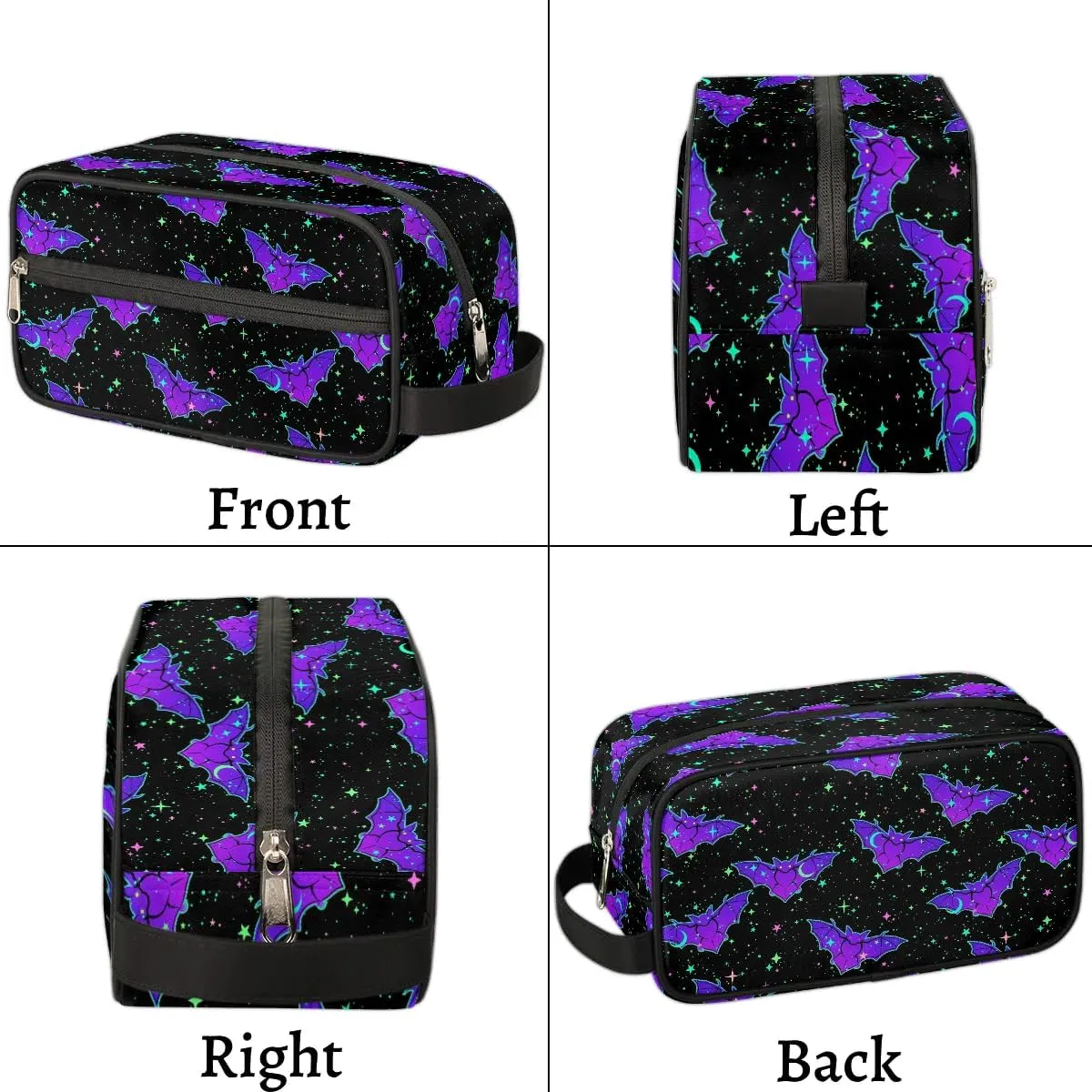 Hanging Toiletry Bag for Women Halloween Theme Bat Travel Makeup Bag Organizer Toiletries Bag for Travel Size Essentials Accessories Cosmetics