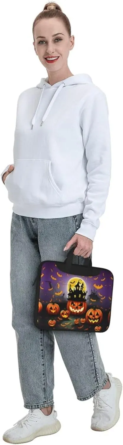 Happy Camper Green Print Notebook Computer Protective Carrying Cover With Pocket,13 Inch Laptop Shoulder Bag