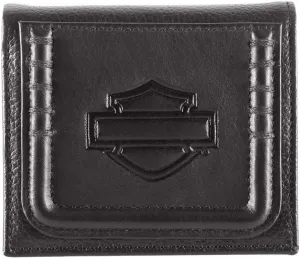 Harley-Davidson Women's Trapunto Leather Wallet w/RFID - Black