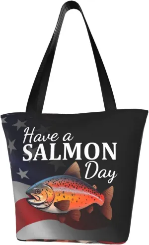 Have A Salmon Day Fashion Shoulder Bag Large Capacity For Man Or Woman