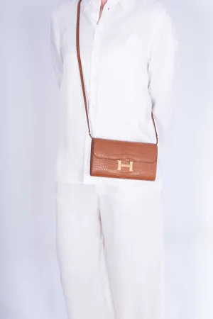 Hermès Constance Long Wallet Gold Matte Alligator Gold Hardware