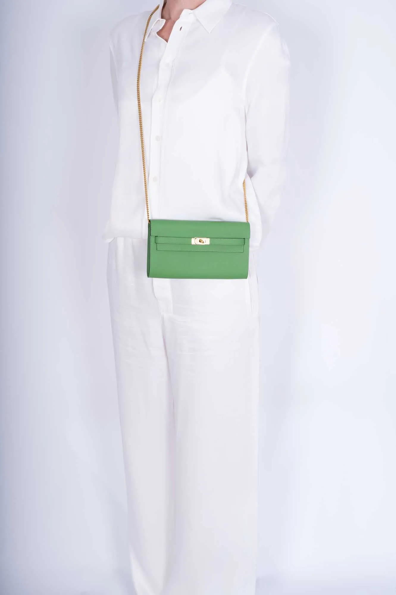 Hermès Kelly To Go Wallet Vert Yucca Epsom Palladium Hardware
