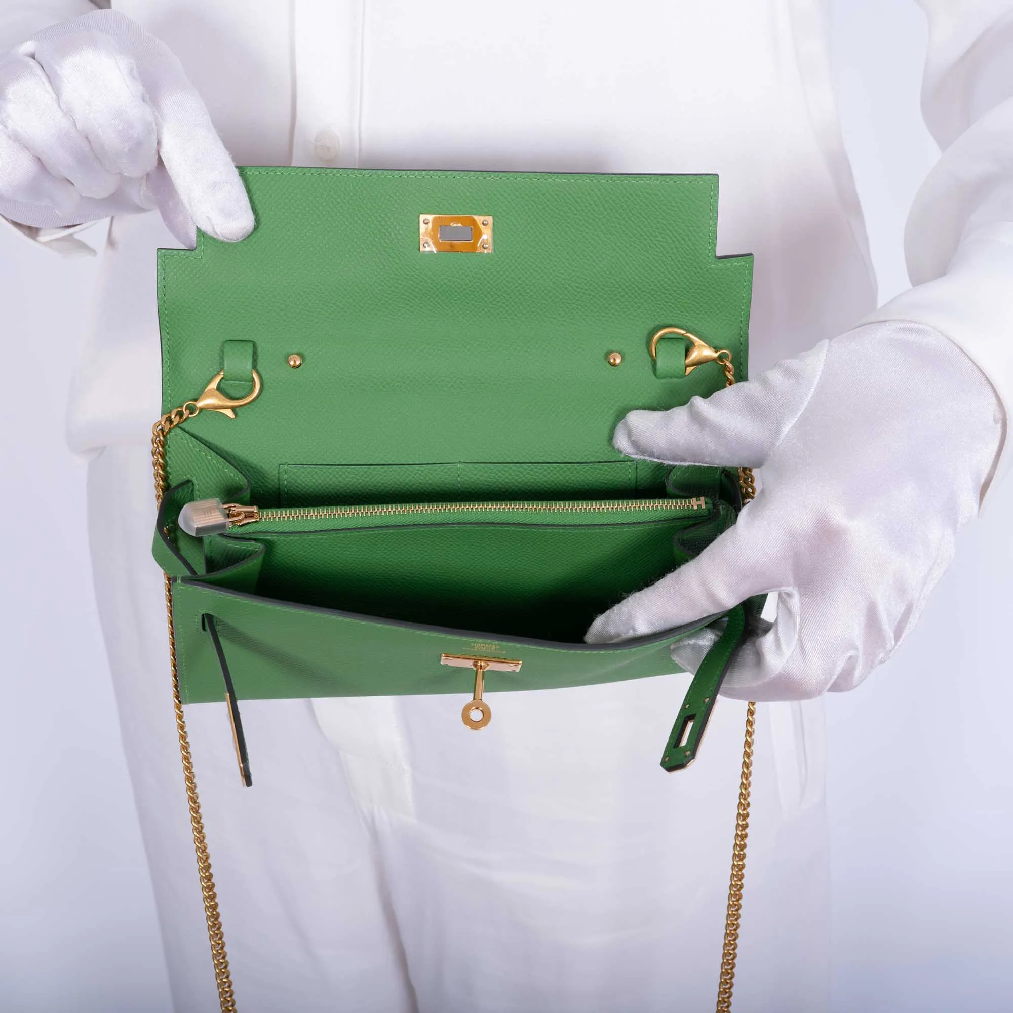 Hermès Kelly To Go Wallet Vert Yucca Epsom Palladium Hardware