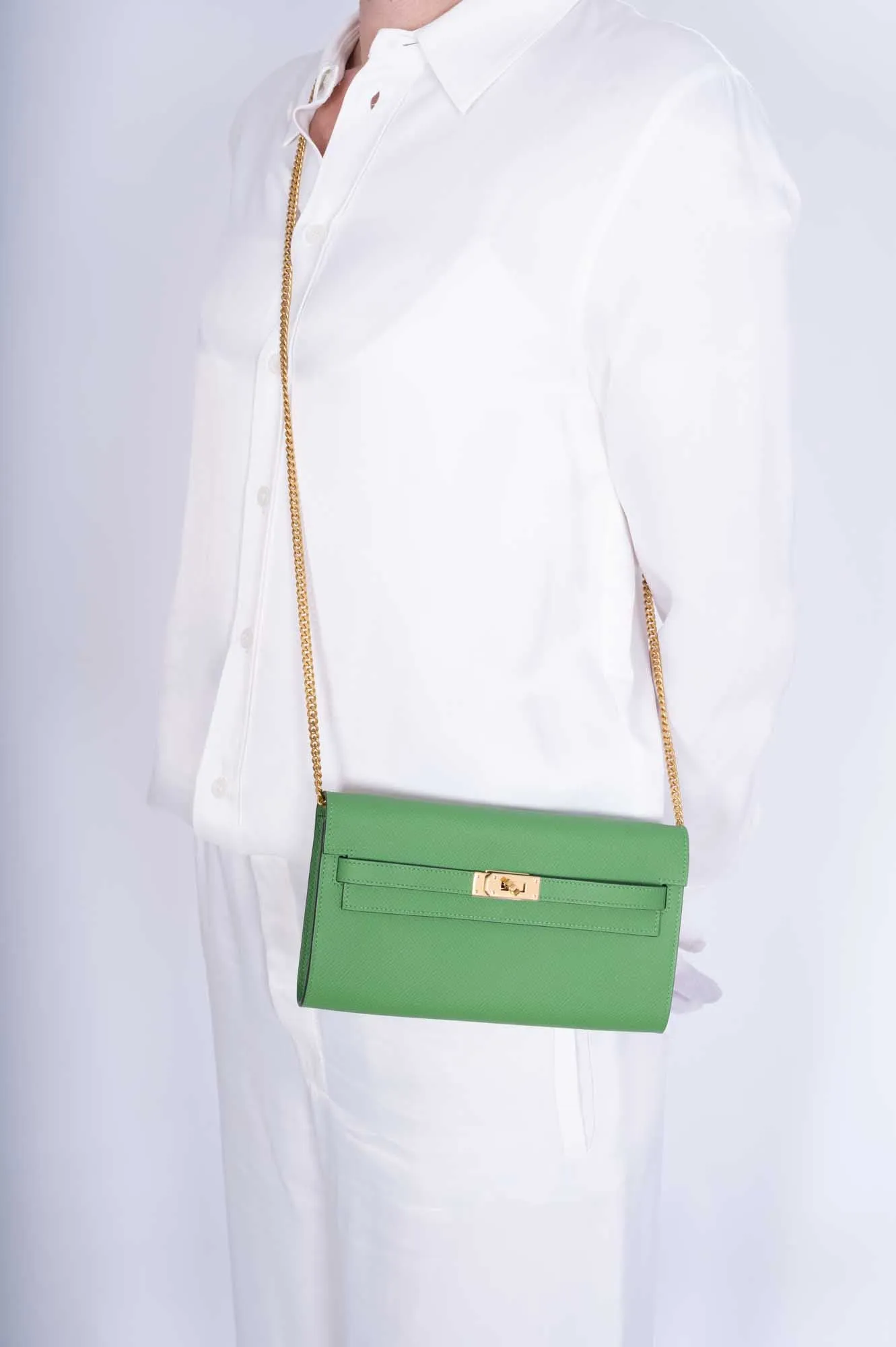 Hermès Kelly To Go Wallet Vert Yucca Epsom Palladium Hardware