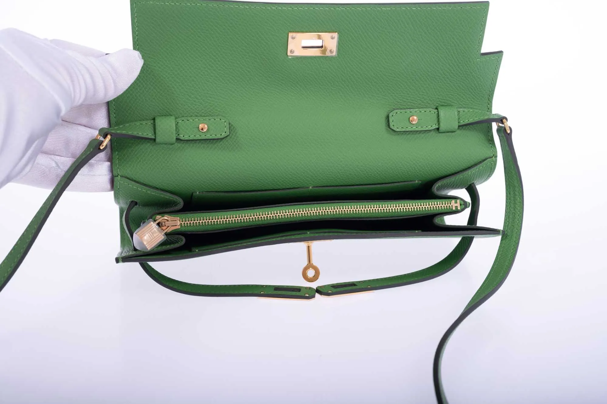 Hermès Kelly To Go Wallet Vert Yucca Epsom Palladium Hardware