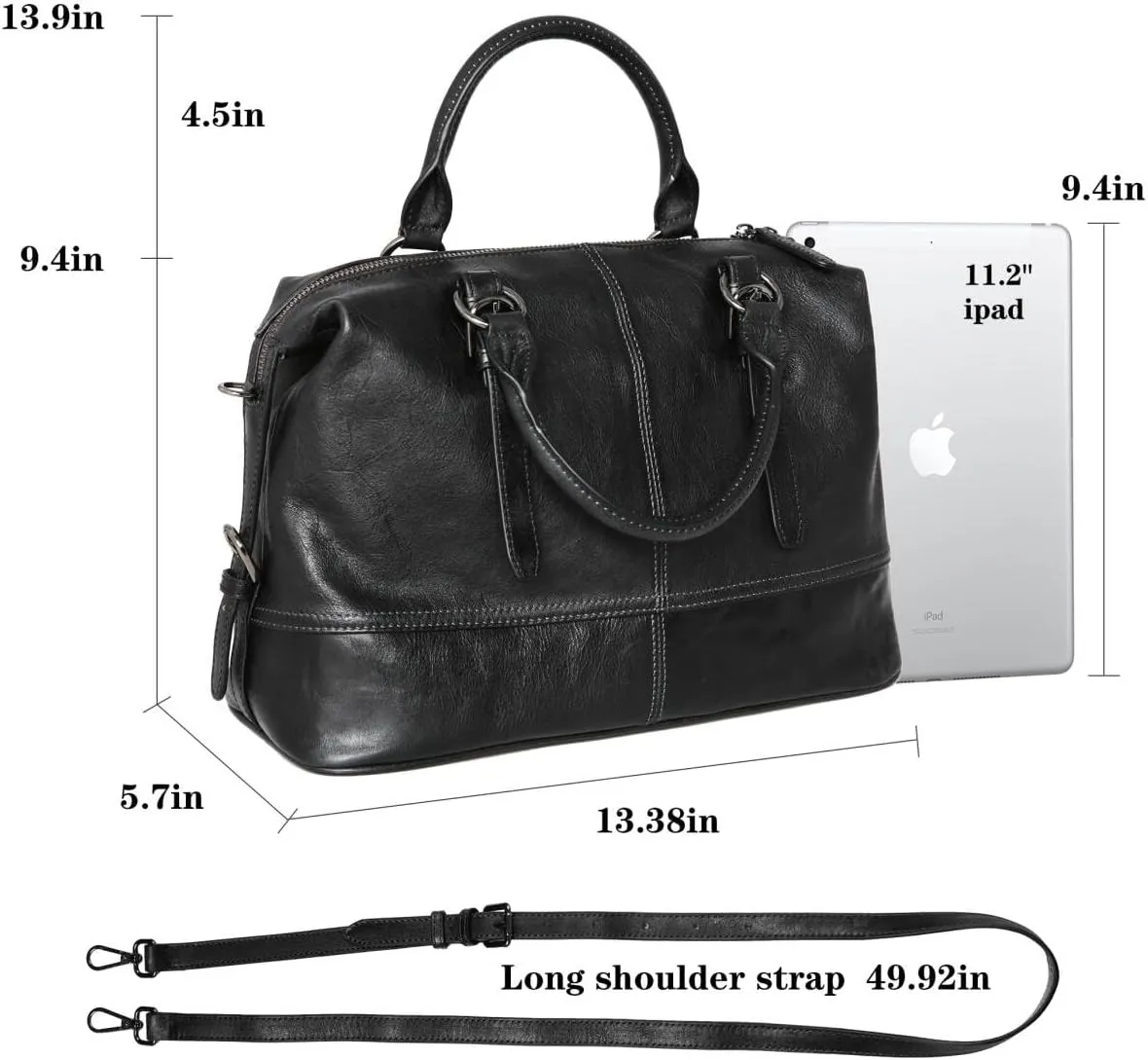 HESHE Women's Designer Leather Purses Tote Bag for Work Top Handle Handbag Shoulder Bag Large Capacity Cross Body Bag