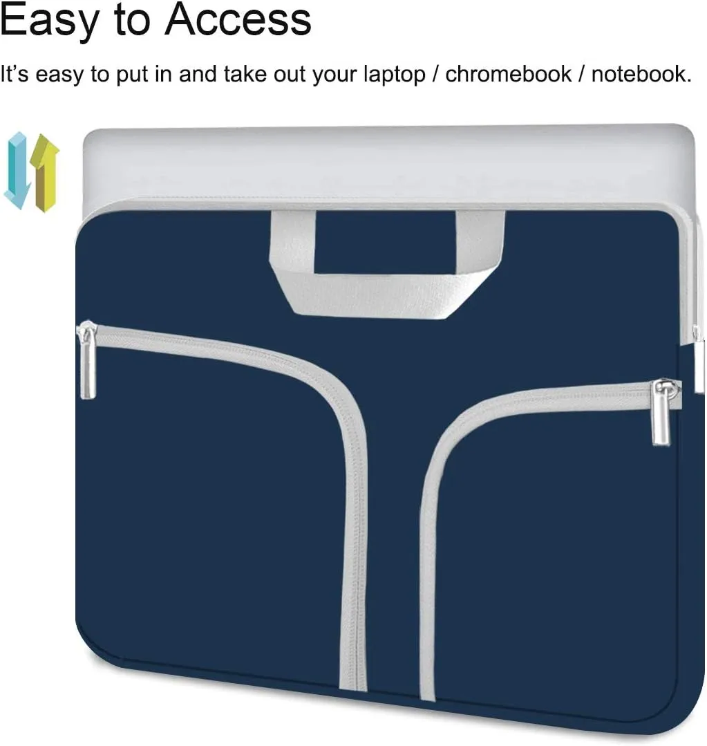 HESTECH Chromebook Case,11.6-12.3 Laptop Sleeve Neoprene Computer Handbag Protective Cover for Acer R11/Spin 311/HP Stream/Samsung/Surface X/7/6/5/Go 12.4"/13 inch MacBook Air/Pro M2 M1,Pacific Blue