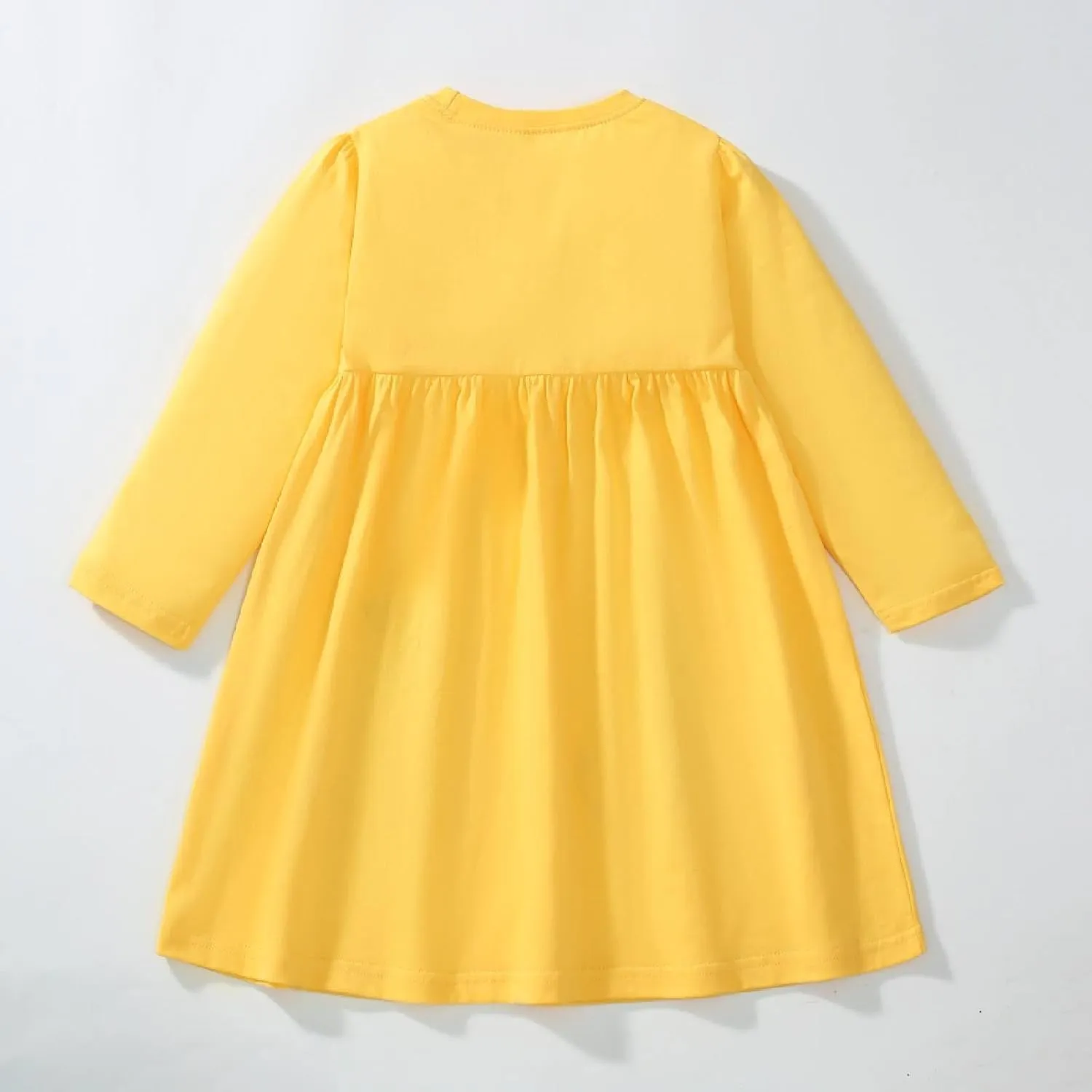 HILEELANG Toddler Girls Long Sleeve Dress Fall Autuman Cotton Casual Floal Jersey Shirt Dresses