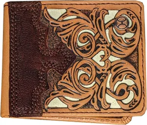 HOOEY Bi-Fold Leather Men's Wallet (Hand Tooled - Ivory)