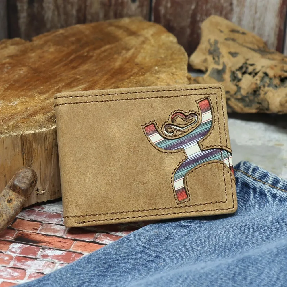 HOOEY Bi-Fold Leather Men's Wallet (Hands-Up - Sunset Serape)