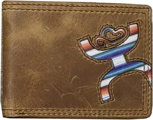 HOOEY Bi-Fold Leather Men's Wallet (Hands-Up - Sunset Serape)