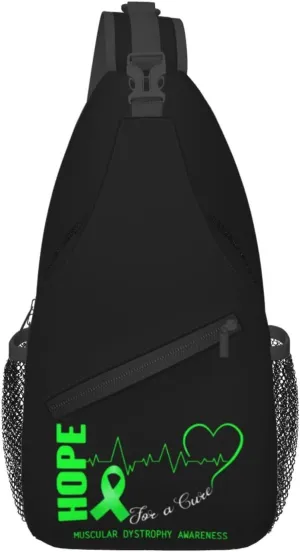 Hope For A Cure Muscular Dystrophy Awareness Crossbody Bags For Women Men Chest Backpack Gym Shoulder Bag Travel Outdoor Sports Casual Crossbody Bags
