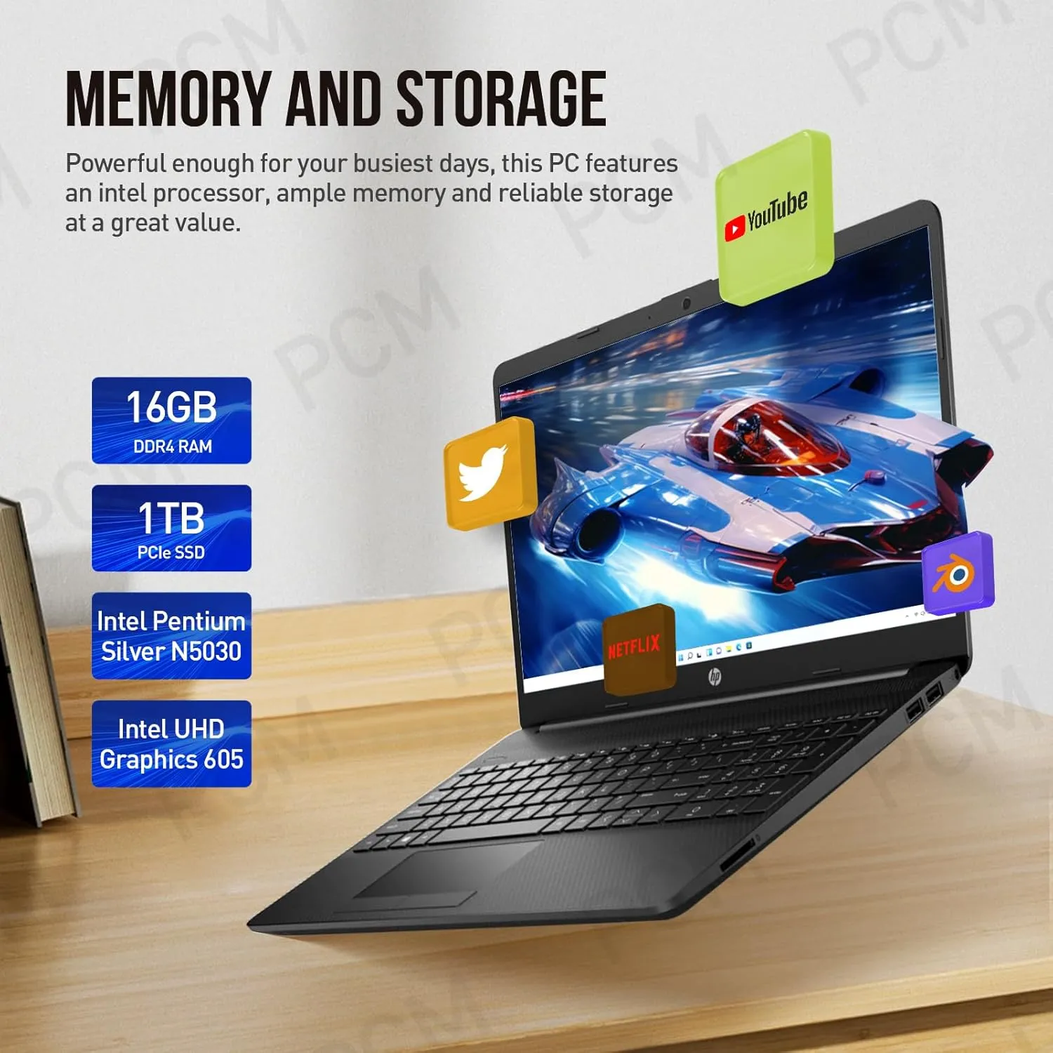 HP 15.6 Laptop Computer, Business Laptop 15 Inch HD, Intel Pentium Silver N5030 Quad Core, 16GB RAM, 1TB SSD, 1-Year Office 365, Windows 11 Pro Laptop, Ethernet Port, 10-Key Number Keypad, USB-C