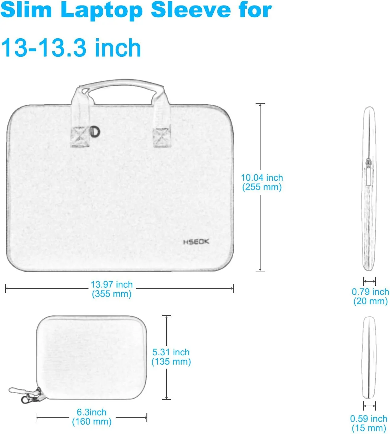 Hseok Laptop Sleeve 13.3-14 inch Case with Small Pouch, Neoprene Computer Bag Compatible with MacBook Pro 14" M4/M3/M2/M1 2025-2021, Mac Air/Pro 13.3" and Most 13-14 inch Notebooks,D02B01