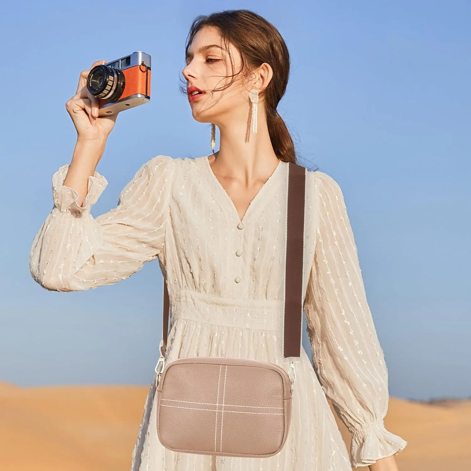 HUA ANGEL Quilted Crossbody Bags for Women, Trendy Small Crossbody Travel Purses Vegan Leather Cellphone Shoulder Handbags