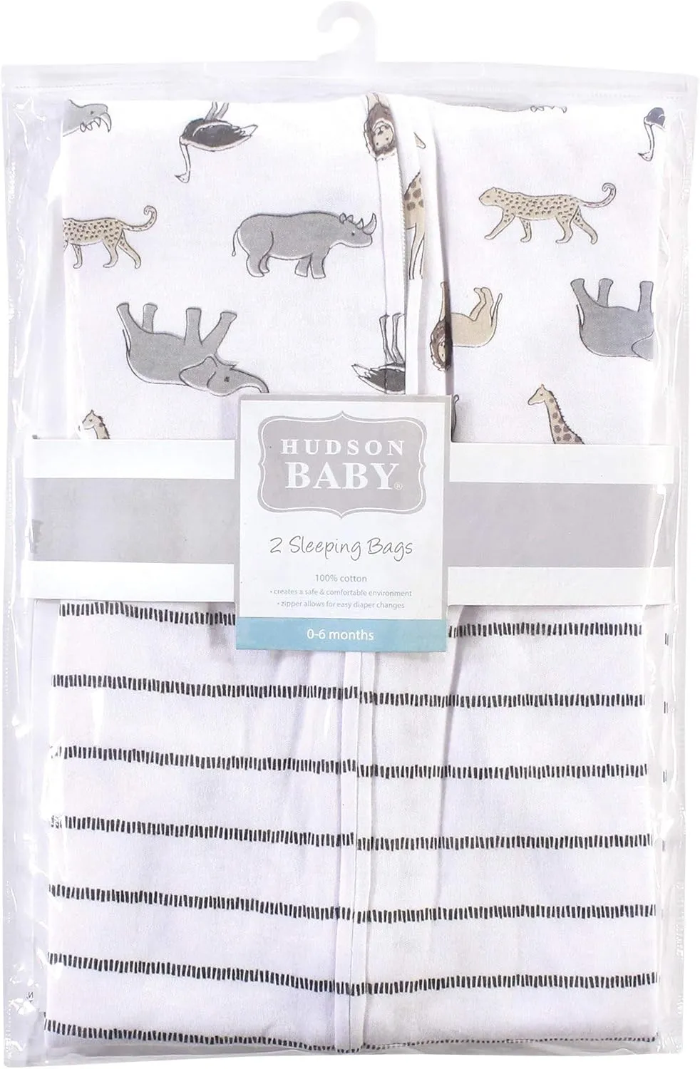 Hudson Baby Unisex BabyCotton Sleeveless Wearable Sleeping Bag, Sack, Blanket