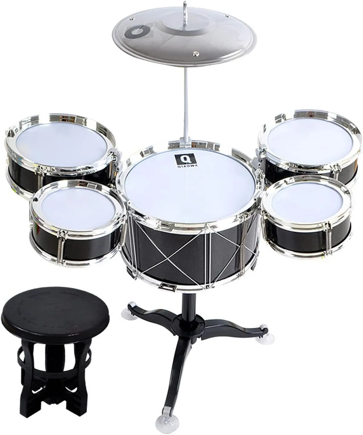 HXIA Suitable for Children Aged 3-7 , Kids Drum Toy Set Rock Jazz Drum (black)