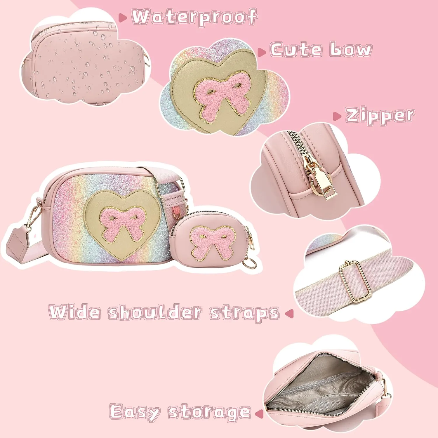 I IHAYNER 3 4 5 6 7 8 9 10 Year Old Girl Birthday Gifts Kids Purse Toddler Little Girls Purse Women Crossbody Bag for Girls