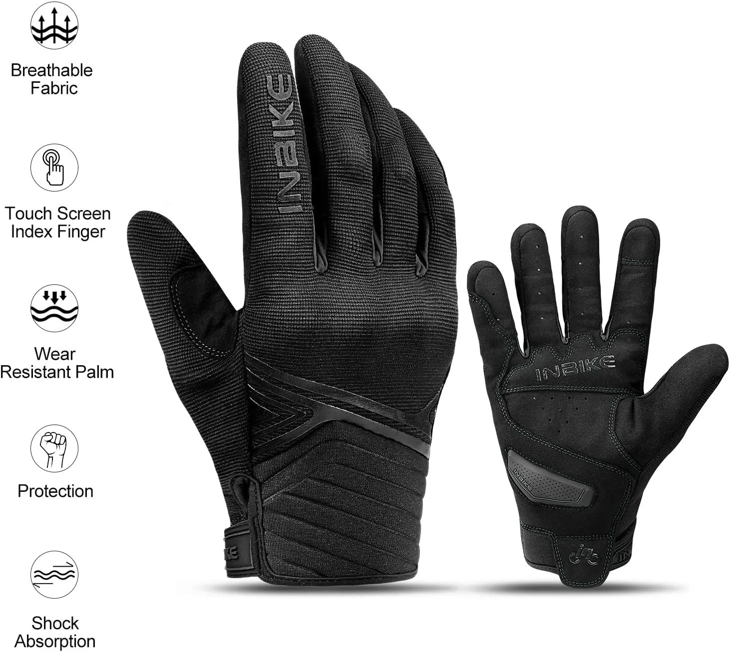 INBIKE Breathable Mesh Motorcycle Gloves Touchscreen with TPR Palm Pad Hard Knuckles
