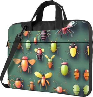 Insect Atlas pattern Ultra-thin portable shoulder laptop bag Stylish and Protective Shockproof soft lining