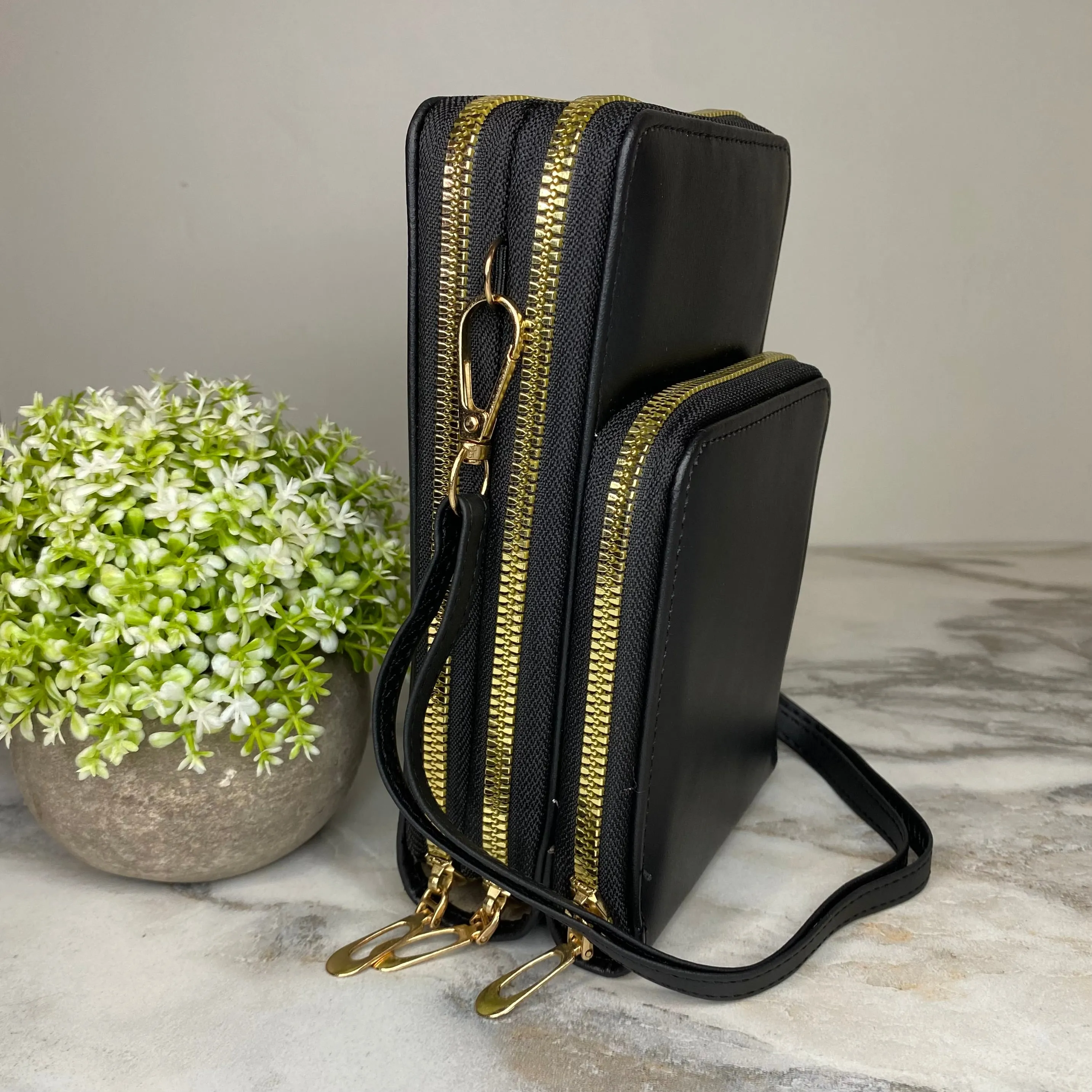 Ivy Crossbody Wallet   Purse - Black