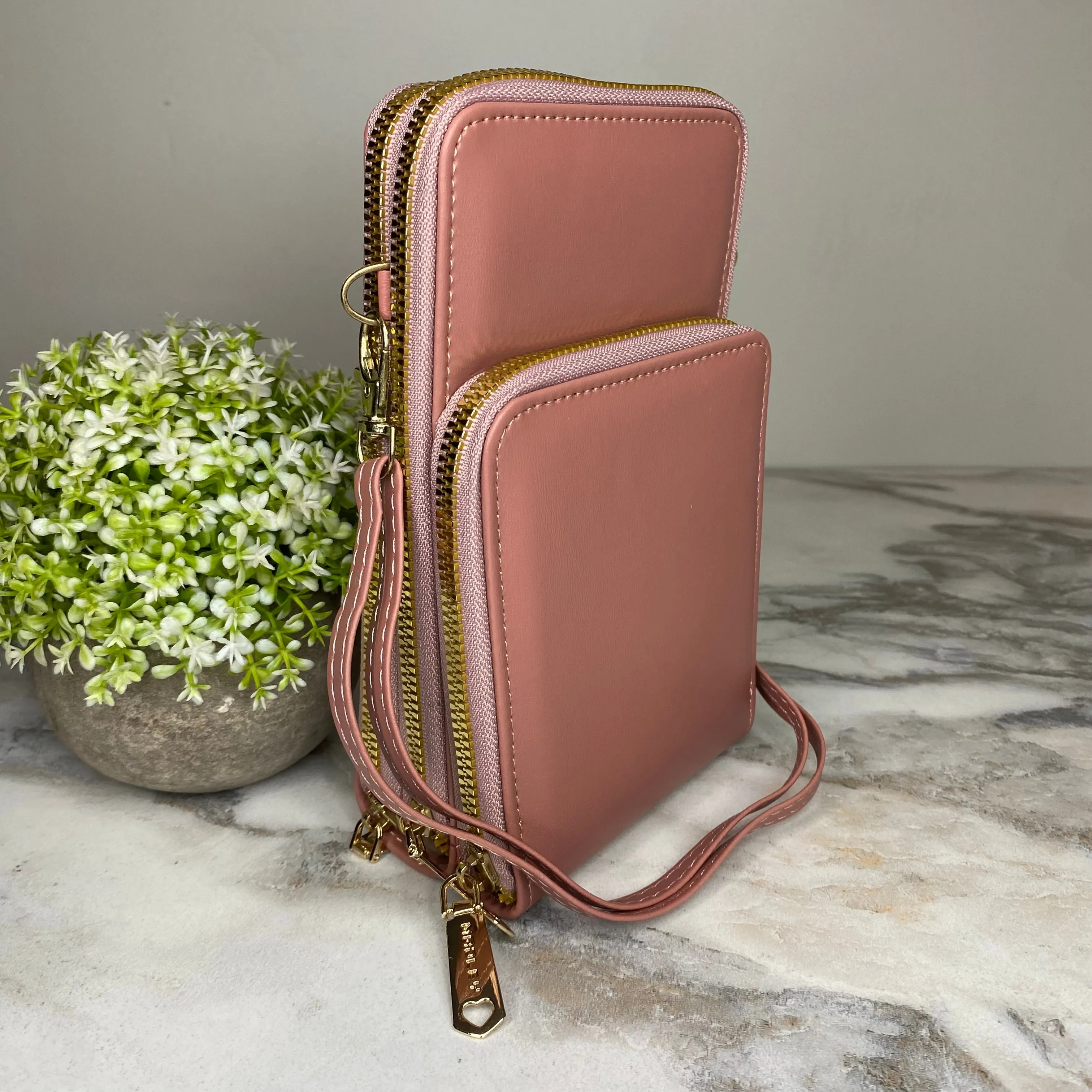 Ivy Crossbody Wallet   Purse - Medium Pink