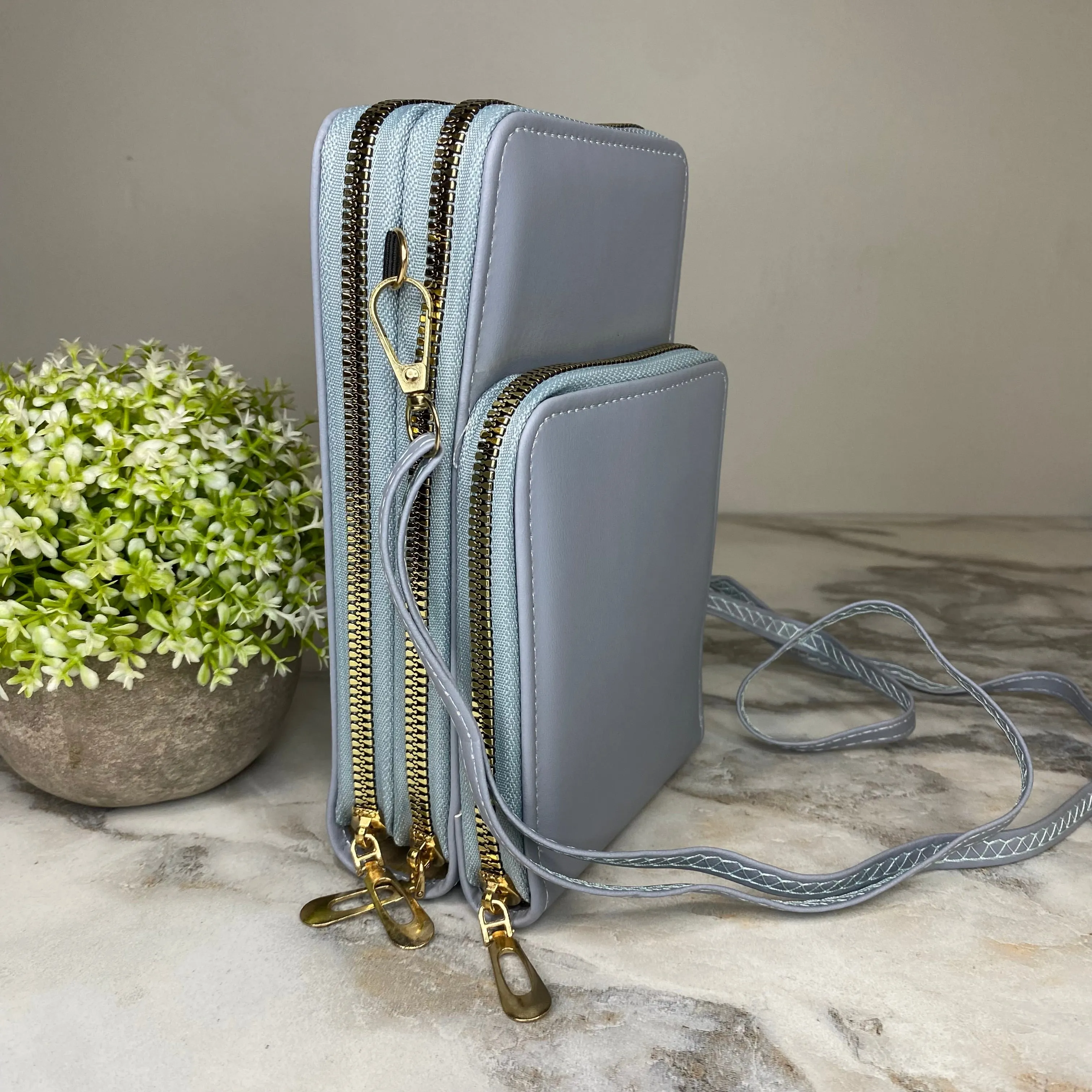 Ivy Crossbody Wallet   Purse - Sky Blue