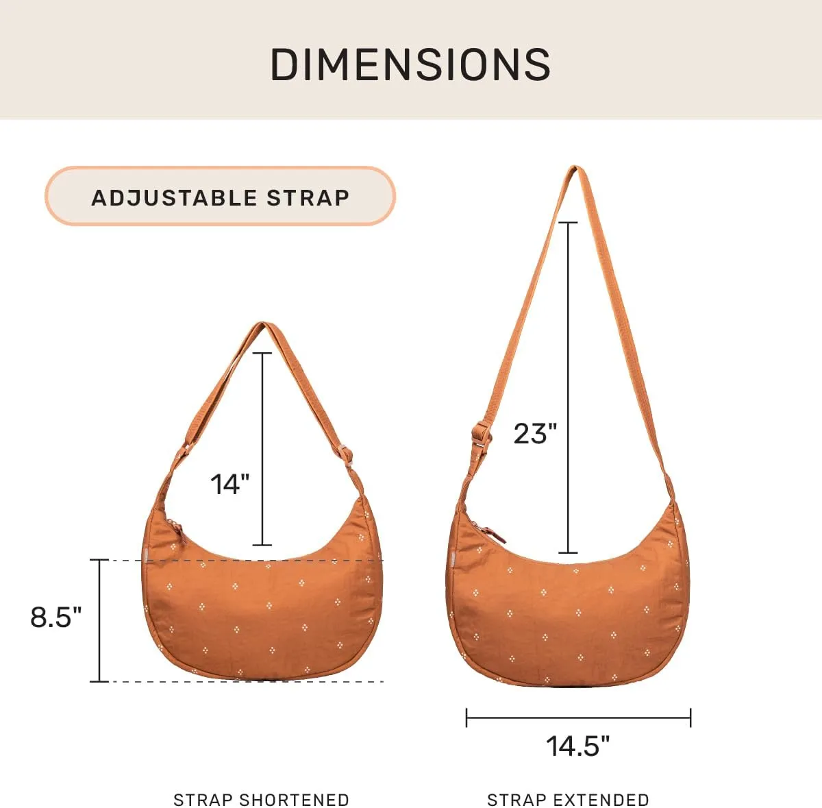 Jadyn Crescent Bag, Large Crossbody for Women – Comfortable, Versatile Anti-Theft Shoulder Bag for Travel, Everyday Use