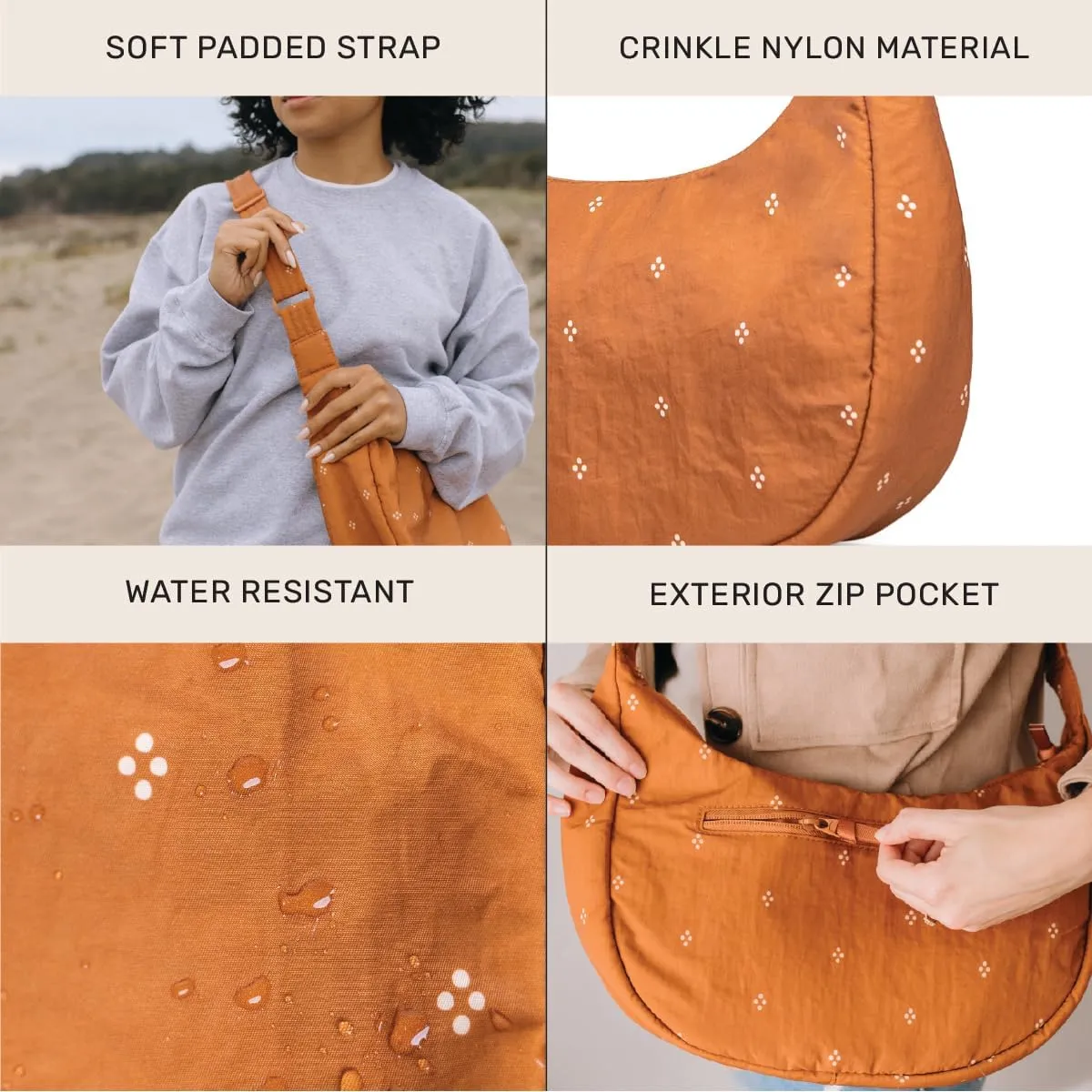 Jadyn Crescent Bag, Large Crossbody for Women – Comfortable, Versatile Anti-Theft Shoulder Bag for Travel, Everyday Use