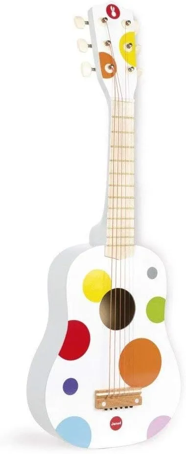 Janod Confetti Children's Wood Guitar - Ages 3  - J07598