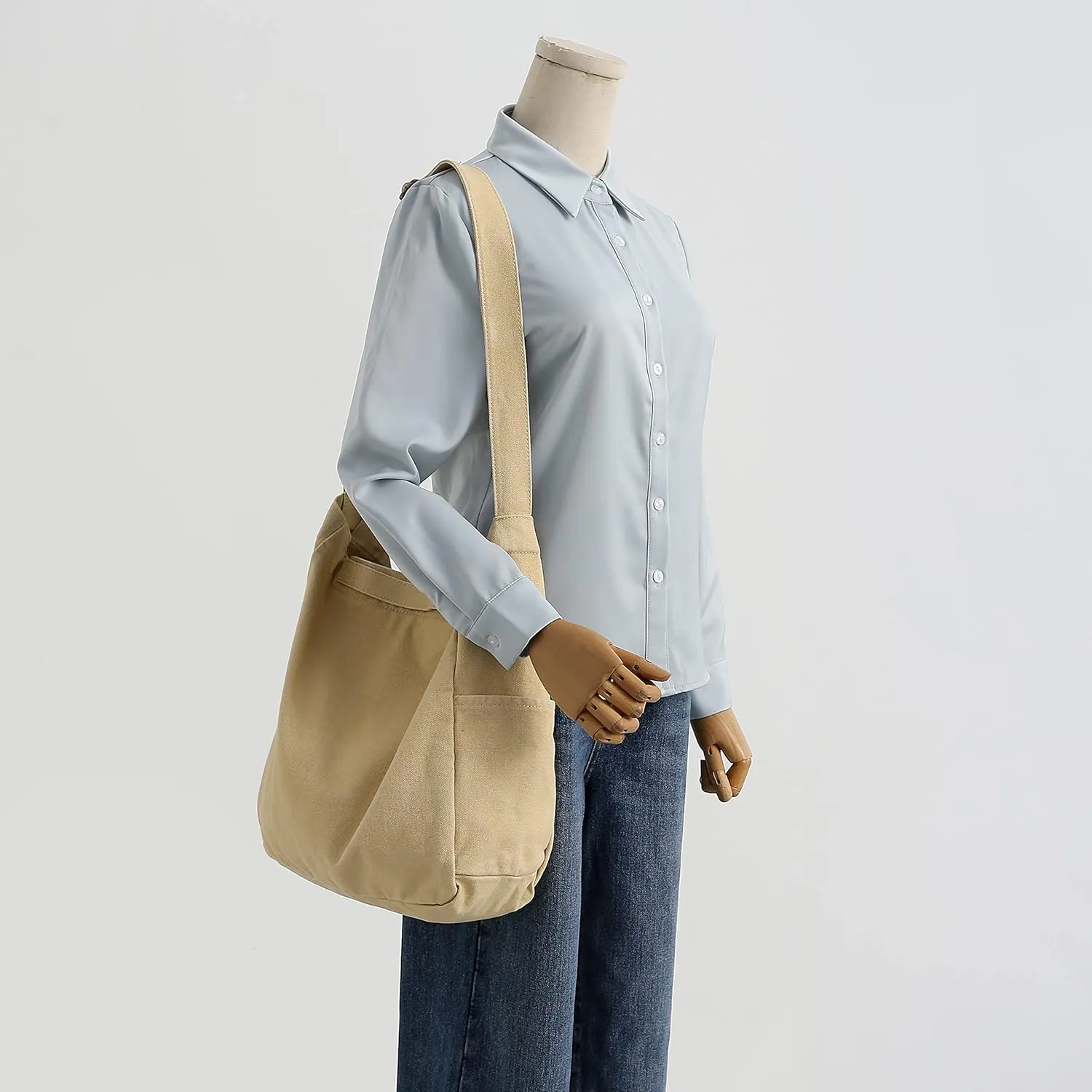 Jeelow Heavy Duty Canvas Travel Tote Handbag Shoulder Crossbody Bags Purse For Men & Women