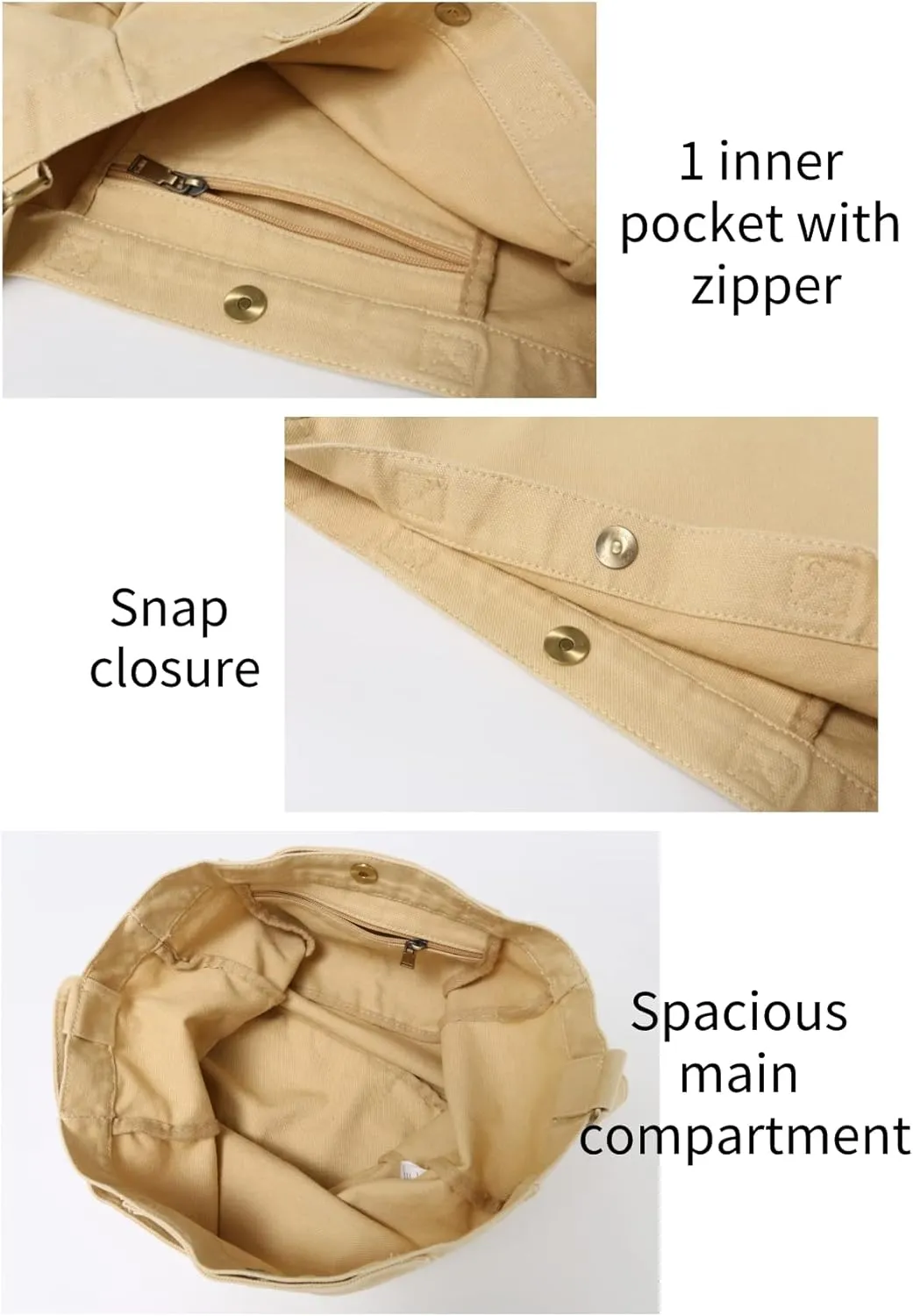 Jeelow Heavy Duty Canvas Travel Tote Handbag Shoulder Crossbody Bags Purse For Men & Women