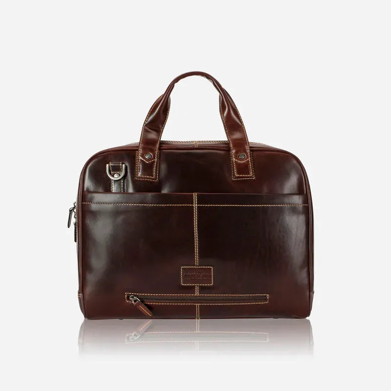 JEKYLL & HIDE LARGE MULTI COMPARTMENT BRIEFCASE, TOBACCO