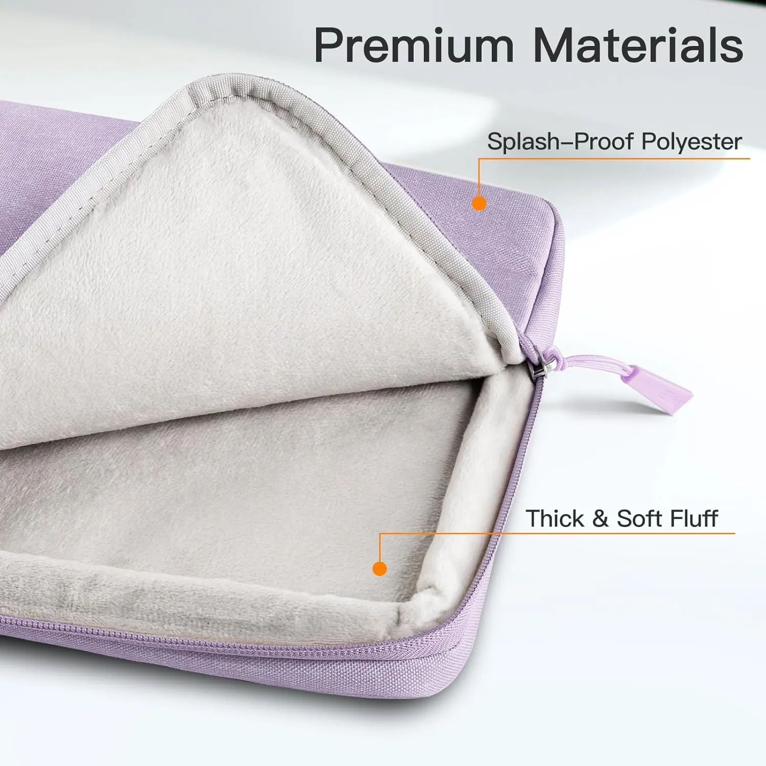 JETech Laptop Sleeve for 13-14Inch MacBook Air/Pro (M4/M3/M2/M1) 2021-2025, 13-13.6 Inch Notebook, Waterproof Shock Resistant Bag Case with Accessory Pocket (Light Purple)