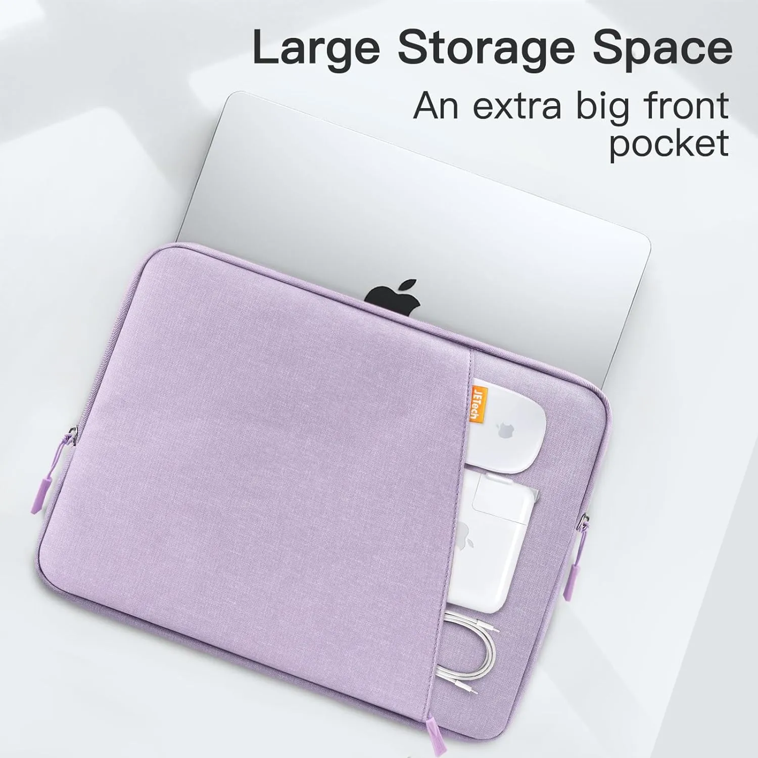 JETech Laptop Sleeve for 13-14Inch MacBook Air/Pro (M4/M3/M2/M1) 2021-2025, 13-13.6 Inch Notebook, Waterproof Shock Resistant Bag Case with Accessory Pocket (Light Purple)