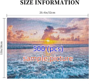jigsaw puzzles 500 pieces for adults Ocean Turtles underwater fish wooden Children's Toys Outdoor Games Cartoon Puzzles, Educational Intellectual 20.4'' x 14.9''