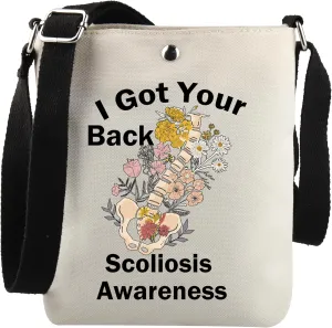 JNIAP Scoliosis Awareness Gift I Got Your Back Scoliosis Awareness Crossbody Bag Spinal Fusion Surgery Gift For Patient