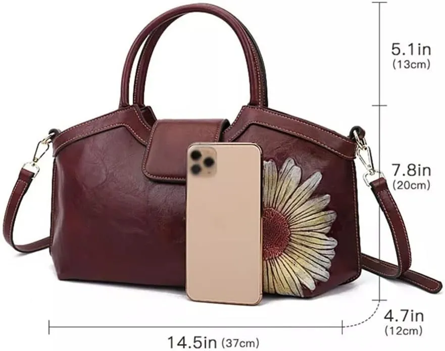 JSEIAJB Vintage Ladies Handbag Vintage Chinese Travel Bag with Zipper Ladies Cell Phone Bag
