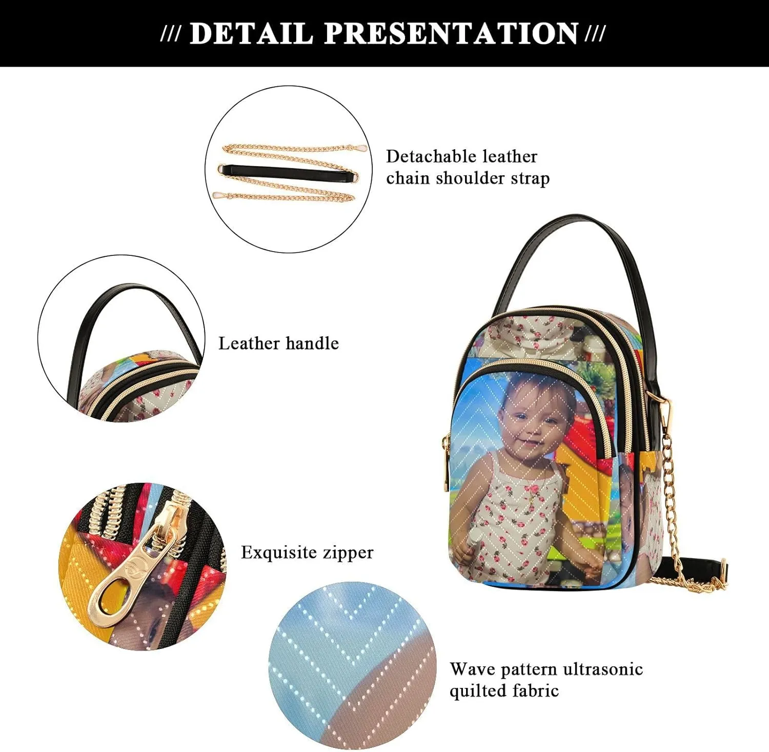 JSTEL Custom Photo Canvas Tote Bag Personalized Picture Tote Bag Customized Photo Tote Bag Women Gift