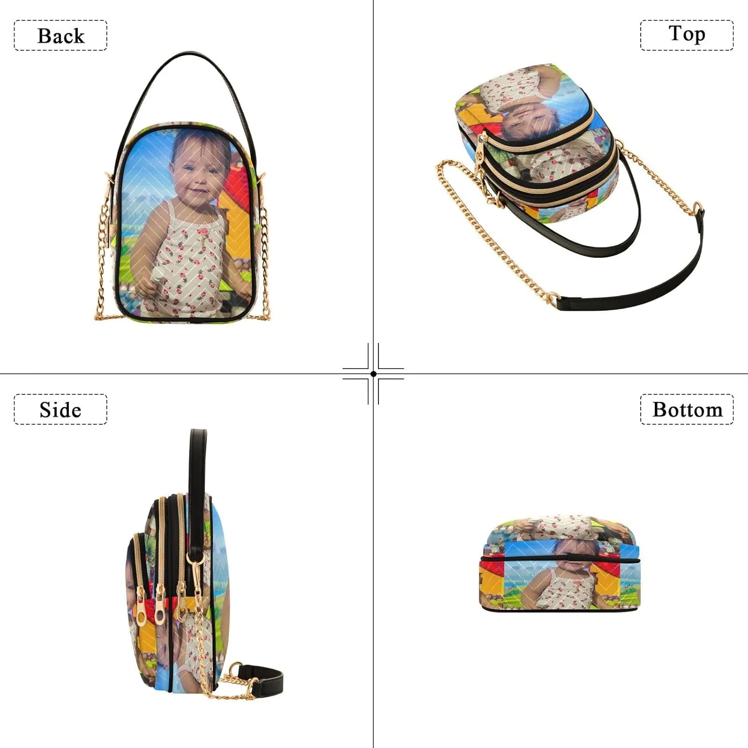 JSTEL Custom Photo Canvas Tote Bag Personalized Picture Tote Bag Customized Photo Tote Bag Women Gift
