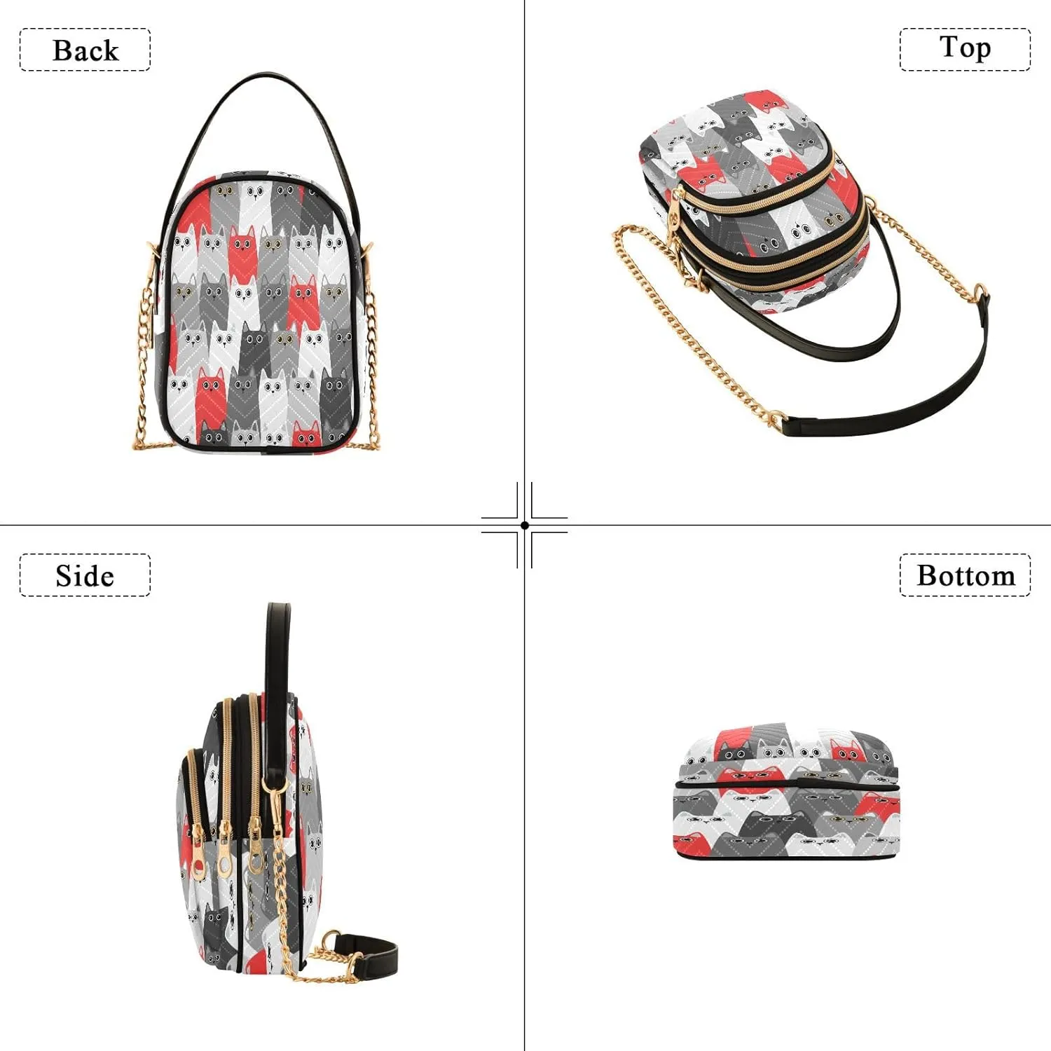 JSTEL Small Crossbody Bag for Women with Compartments,Long Strap Crossbody Purse Polyester Phone Purse Wallet
